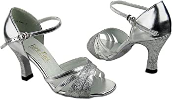 【中古】【輸入品・未使用】(7 B(M) US, Silver) - Very Fine Dance Shoes 6030 (Competition Grade) 7.6cm Heel