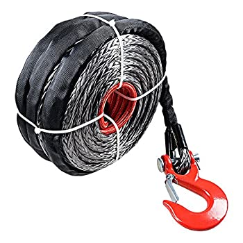【中古】【輸入品・未使用】20000?Pound合成ウインチロープリカバリケーブルwithレッドフック???95足長X 3?/ 8?\