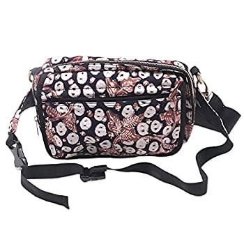 【中古】【インポート品・未当て嵌める】NOVICA マルチ色つや 綿織物 バティック 肩肉 御徒面子、銅の茎, 黒いこと, One Size