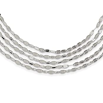 【中古】【輸入品・未使用】Iceカラット925スターリングシルバー5ストランドフラットキューバリンクチェーンネックレスmulti-str