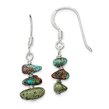 【中古】【輸入品・未使用】FB Jewels ソリッド 925 スターリング シルバー ターコイズ チップ ダングル イヤリング|スカイマーケットプラス