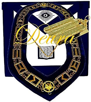 【中古】【インポート品・未当てはめる】DEURA Masonic Master Mason Chaplin バイブル ゴールドジュエル + 襟と刺しゅう入り口・入口前掛け書き割り