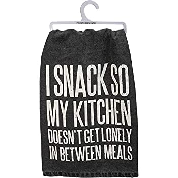 【中古】【インポート品・未当て嵌める】Primitives by Kathy ディッシュ西洋手ぬぐい I Snack So My Kitchen Doesn\u0027t Get Lonely インチ between Meals