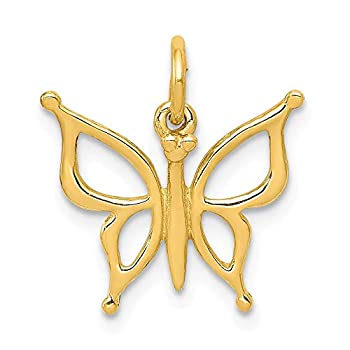 【中古】【輸入品・未使用】FB ジュエル ソリッド 14K イエローゴールド バタフライ チャーム (0.59 x 0.67インチ)|スカイマーケットプラス