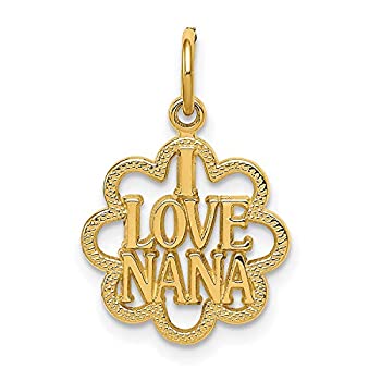 【中古】【輸入品・未使用】14K イエローゴールド I Love Nana 言葉 フラワー型チャーム 21 mm x 12 mm｜スカイマーケットプラス