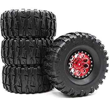 【中古】【輸入品・未使用】RC 2.2 クローラー 泥タイヤ タイヤ 高さ135mm & アルミニウム 2.2 ビードロック ホイールリム 4個