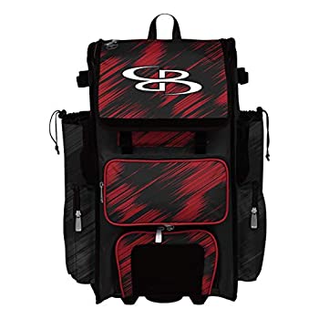 【中古】【インポート品・未当て嵌める】Boombah ローリングスーパーパック 2.0 スクラッチベイスボール/ソフトボールギアバッグ - 23-1/2in x 13-1/2in x 9-1/2in - 黒いこと/レッ