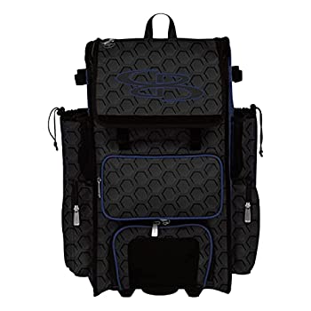 【中古】【インポート品・未当て嵌める】Boombah Superpack ハイブリッドローリングバットバッグ - 3DHC 黒いこと/ロイヤル - 拷問台付き添い人 \u0026 バックパックバージョン
