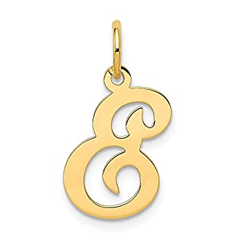 【中古】【輸入品・未使用】14K イエローゴールド スクリプト文字 E イニシャル モノグラム ネームチャーム ネックレス ペンダント ファインジュエリー 女性へのギフトに|スカイマーケットプラス