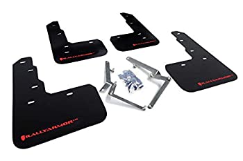 【中古】【インポート品・未当て嵌める】Rally Armor 17-18 Honda Civic Type R UR ブラックマッドフラップ 赤いことロゴタイプ付き添い人