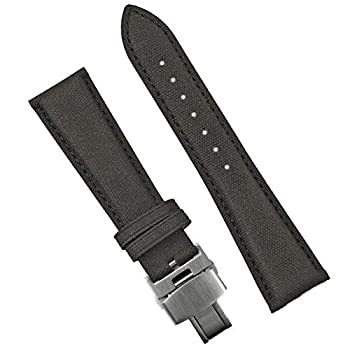 【中古】【輸入品・未使用】B & R Bands クラシックデプロイメントレザーウォッチバンドストラップ - カラー選択可能 - 20mm 22mm 20mm ブラック戦術