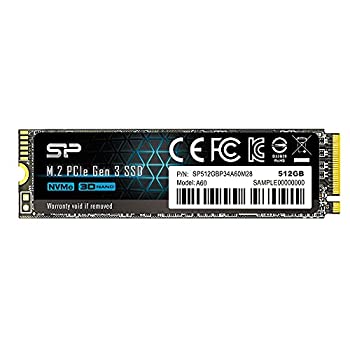 【中古】【輸入品・未使用】シリコンパワー SSD 512GB 3D TLC NAND M.2 2280 PCIe3.0×4 NVMe1.3 P34A60シリーズ 5年保証 SP512GBP34A60M28|スカイマーケットプラス