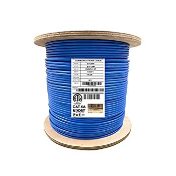 【中古】【輸入品・未使用】Elite Cat6A スリム直径プレナム - UTP (シールドなし) 1000フィート CMP UL規格取得 LP-Cert PoE 高性能(ブルー)