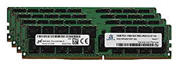 【中古】【インポート品・未当て嵌める】Micron Original 64GB (4x16GB) サーバーメモリアップグレード SuperMicro SuperWorkstation 7048GR-TR DDR4 2133MHz パソコン4-17000 ECC 書きとどめる手当て
