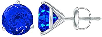 【中古】【輸入品・未使用】1?/ 2???10カラット合計重量サファイアスタッドイヤリング3ピンスクリューバック｜スカイマーケットプラス