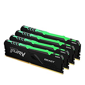 【中古】【インポート品・未当て嵌める】キングストン Kingston FURY 事務机とっ始めパソコン用記憶装置 DDR4 3600MT/秒 32GB×4枚 Kingston FURY Beast ビースト RGB CL18 KF436C18BBAK4/128 生産物