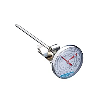 【中古】【輸入品・未使用】Kitchen Craft Stainless Steel Milk Frothing & Foaming Thermometer - Easy to Read &deg;C/&deg;F Dial - Clips to Side of Jug｜スカイマーケットプラス