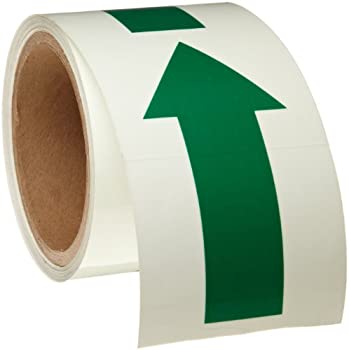 【中古】【インポート品・未当て嵌める】Brady 90974 3 Width, 15\u0027 Length, Green And Phosphorescent Color Glow-In-The-Dark Arrow Tape Legend (Green Standard Style Arrow On Phosp