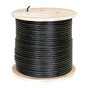 【中古】【インポート品・未当て嵌める】Vertical Cable Cat6、UTP、UV上衣、アウトドア、CMX、伝達人、1000フート、黒いこと、バルクイーサネットケーブル、木製スプー