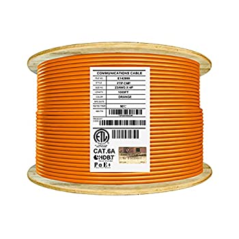 【中古】【輸入品・未使用】CAT6A シールドプレナム (CMP)、1000フィート、FTP 23AWG、純銅、650MHz、10Gb、UL認証、UL-LP認証、バルクイーサネットケーブルリール、オレン｜スカイマーケットプラス