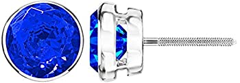【中古】【輸入品・未使用】1?/ 2???10カラット合計重量サファイアスタッドイヤリングベゼルスクリューバック|スカイマーケットプラス