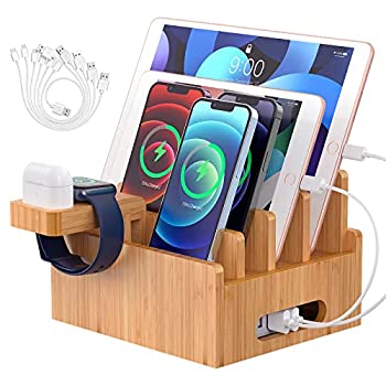 【中古】【輸入品・未使用】Pezin & Hulin 竹製充電ステーション 複数のデバイス用 アップグレードデスクドッキングステーションオーガナイザー 携帯電話、タブレット、AirP