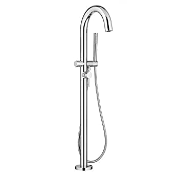 【中古】【輸入品・未使用】American Standard T064951.002 コンテンポラリー ラウンド 自立式 タブフィラー フラッシュラフインバルブ用 光沢クロム T064951.002 1