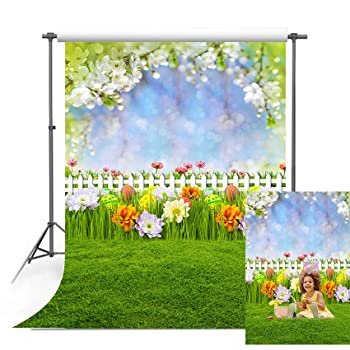 【中古】【インポート品・未当て嵌める】MEHOFOTO 心うれしい 復活祭 春 活動写真 周囲の状況 牧草地 花 派手 エッグ 青碧天の原 駒寄せ 草 フローラル 庭園 チャイルド すがた絵