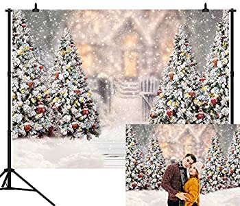 【中古】【輸入品・未使用】CapiSco 7X5フィート 冬用クリスマス背景幕 写真撮影用 白雪 松の木 雪の結晶 背景 新生児 子供 誕生日 クリスマス パーティー ギフト 装飾 写真