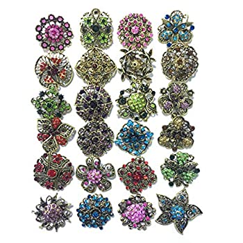 【中古】【輸入品・未使用】Ezing Lot 24個入り 輝くラインストーン クリスタル ブローチ ピン DIY ウェディングブーケキット 9,600円