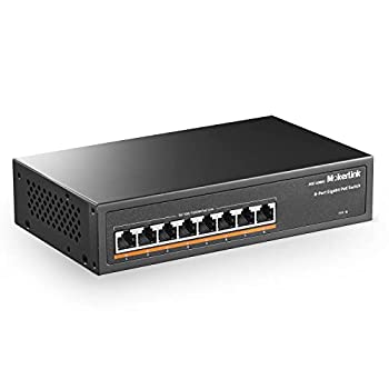 【中古】【インポート品・未当て嵌める】MokerLink 8ポートギガビットPoE取り替えっこ、8PoE+界面1000Mbps、802.3af/120W、メタルファンレスアンマネージプラグアンドプレイ