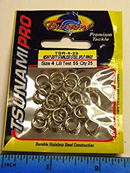 【中古】【輸入品・未使用】Tsunami Heavy Duty Stainless Steel Split Rings Size 4 Test 55 25 pk