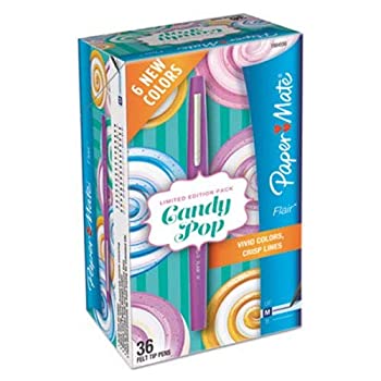 【中古】【輸入品・未使用】Paper Mate Flairフェルト先端ペン, Medium Point , Limited Edition Candy Popパック、6カウント( 1982365?) 36-Pack画像