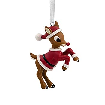 【中古】【輸入品・未使用】Hallmark クリスマスオーナメント サンタの赤鼻のトナカイのルドルフ スーツオーナメント