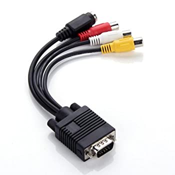 【中古】【輸入品・未使用】VGA SVGA to Sビデオ3?RCA TV AVコンバータケーブルアダプタブラック
