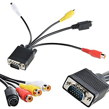 【中古】【輸入品・未使用】Fyl BK VGA SVGA to Sビデオ3?RCA AV TV Outケーブルアダプタコンバータコンピューターモニター