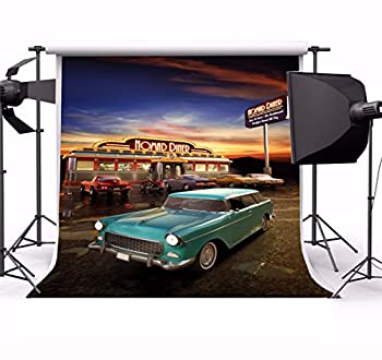 【中古】【輸入品・未使用】Yeele 8?x 8ftレトロNostalgia 50s 60s Backdrop Vintage Eatery夕食オートバイ車パーティーバナー写真背景Girl Boy Adult Portrait写真ブース｜スカイマーケットプラス