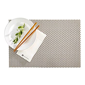 【中古】【輸入品・未使用】Amalfi バスケット織りビニールプレースマット ライムストーン 12x16インチ 6枚入りボックス｜スカイマーケットプラス