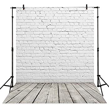 【中古】【輸入品・未使用】Allenjoy 6×8フィート ホワイトレンガ壁 グレーウッドフロア写真背景 ポートレート 写真背景製品ポートレート 撮影 スタジオブース小道具