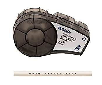 【中古】【インポート品・未当て嵌める】Brady M21-125-C-342 7\u0027 Length, 0.125 Width, B-342 Permasleeve Heat-Shrink Polyolefin, Black On White Color PermaSleeve Markers For BMP2