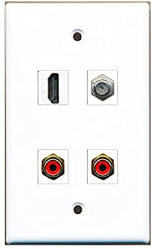 【中古】【輸入品・未使用】RiteAV - 1ポート HDMI 2ポート RCA レッド 1ポート 同軸ケーブル TV- Fタイプ ウォールプレート