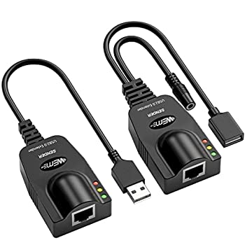 【中古】【輸入品・未使用】WEme USB 2.0 エクステンダー RJ45 Cat5 5E 6 最大 100m 328フィート イーサネット延長ケーブル タイプA オス - A メス 5V2A電源アダプター付き