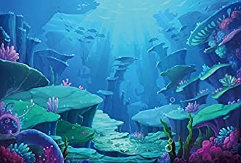 【中古】【輸入品・未使用】Little Mermaid写真背景幕???写真背景???Yeele 7?x 5ft OceanマーメイドプリンセスBackdrop画像誕生日パーティーバナーインテリアフォト画像