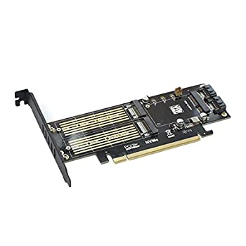 【中古】【輸入品・未使用】JEYI SK16-PRO NVME NGFFアダプター x16 PCI-E3 フルスピード M.2 2280 アルミニウムシート 熱伝導性 シリコンウェハー ファン 冷却 SSD