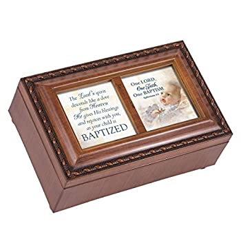 【中古】【輸入品・未使用】His Blessings your子Baptized Wood Finish Smallジュエリー音楽ボックスPlays Jesus Loves Me