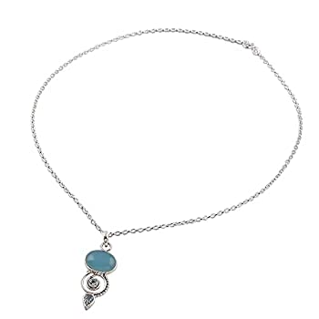 【中古】【輸入品・未使用】Novica multi-gem玉髄。925スターリングシルバーペンダントネックレス、18、\