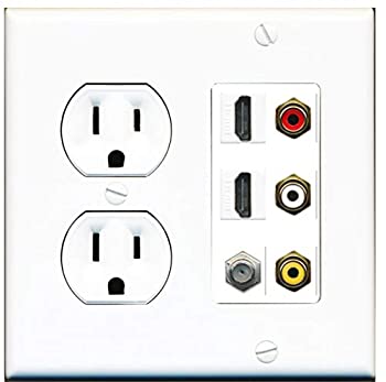 【中古】【輸入品・未使用】15アンペア ラウンド電源コンセント 3ポート RCA 2 HDMI 1同軸ケーブル TVポート ウォールプレート 26,333円