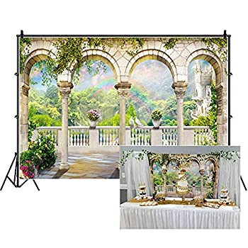 【中古】【輸入品・未使用】DORCEV 10 x 6.6フィート ヴィンテージガーデン背景 フェアリーキャッスルガーデン プリンセスのテーマ 誕生日パーティー背景 ベビーシャワー ブ
