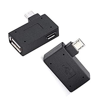 【中古】【輸入品・未使用】OTGアダプタ 90レフトアングル USBポートアダプタ マイクロOTGケーブル 2本パック Firestick 第2世代 第3世代 4K Androidスマートフォン タブレ