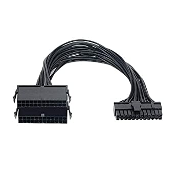 【中古】【輸入品・未使用】YOVECATHOU 24ピン 20+4 デュアルマルチPSU 電源供給ケーブル スプリッタアダプター ATX マザーボード延長キット用 18AWG 1フィート ブラック｜スカイマーケットプラス